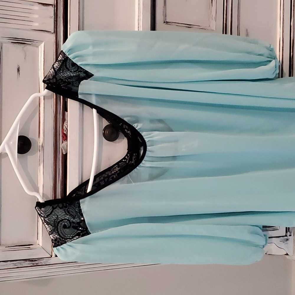 Sea green sheer shirt